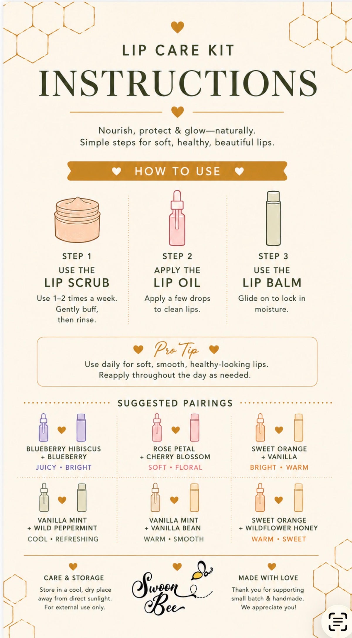 Lip Care Kit β Scrub, Oil + Balm
