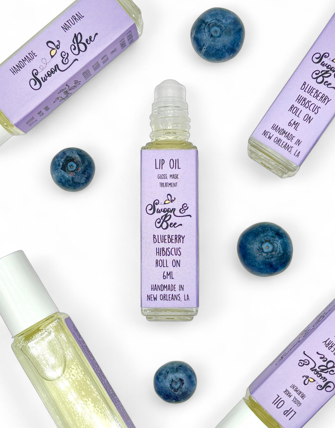 Natural Lip Gloss / Organic Lip Oil - Blueberry Hibiscus