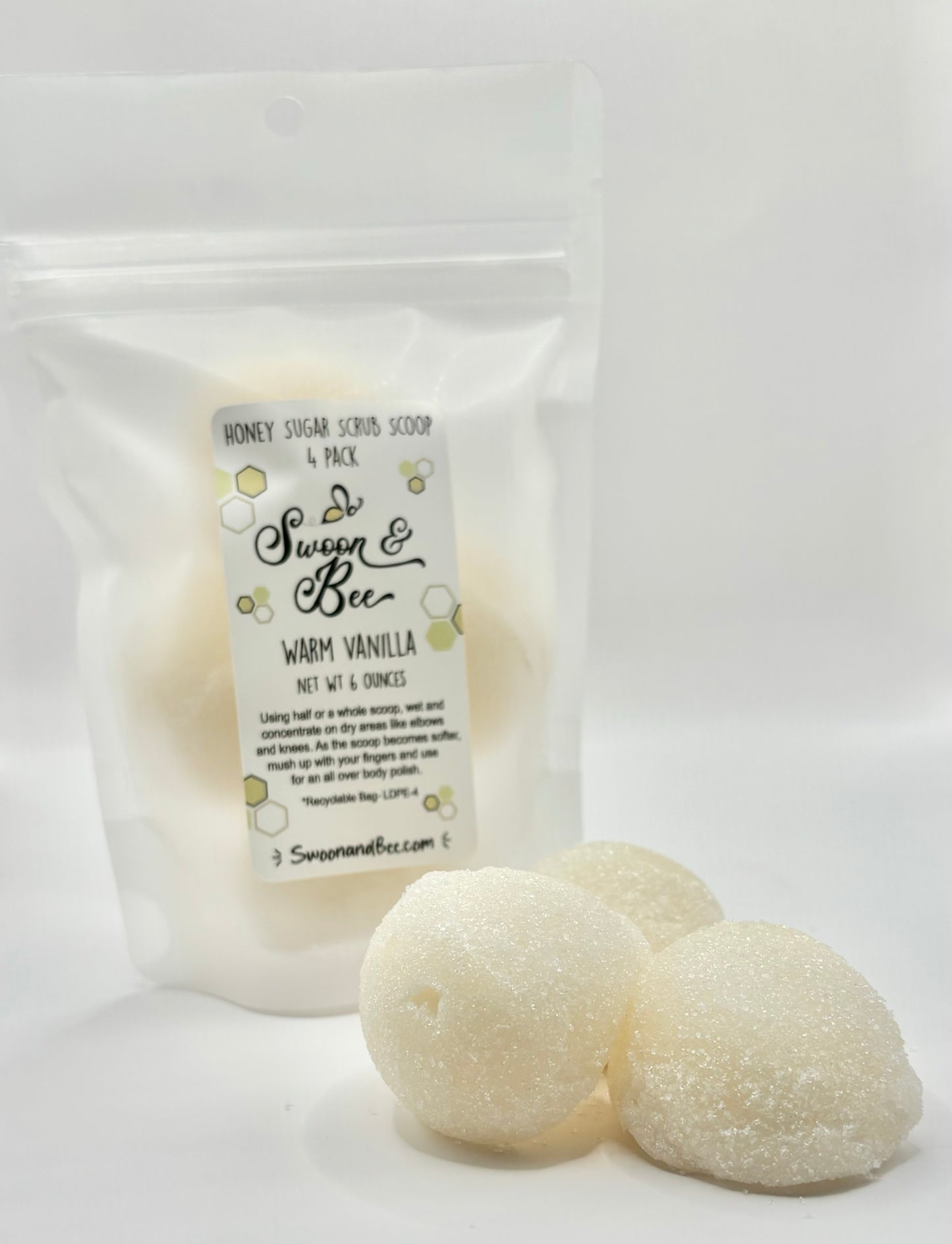 Honey & Sugar Solid Body Scrub 4 Pack, Warm Vanilla