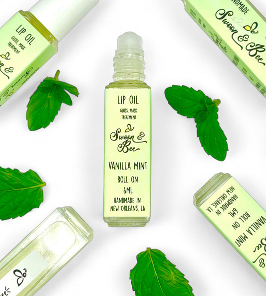 Natural Lip Gloss / Organic Lip Oil - Vanilla Mint
