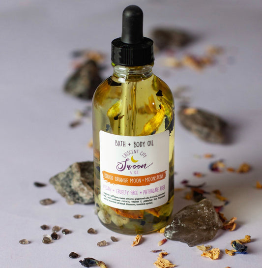 Bath and Body Oil, Crystals and Gemstones- Blood Orange Moon
