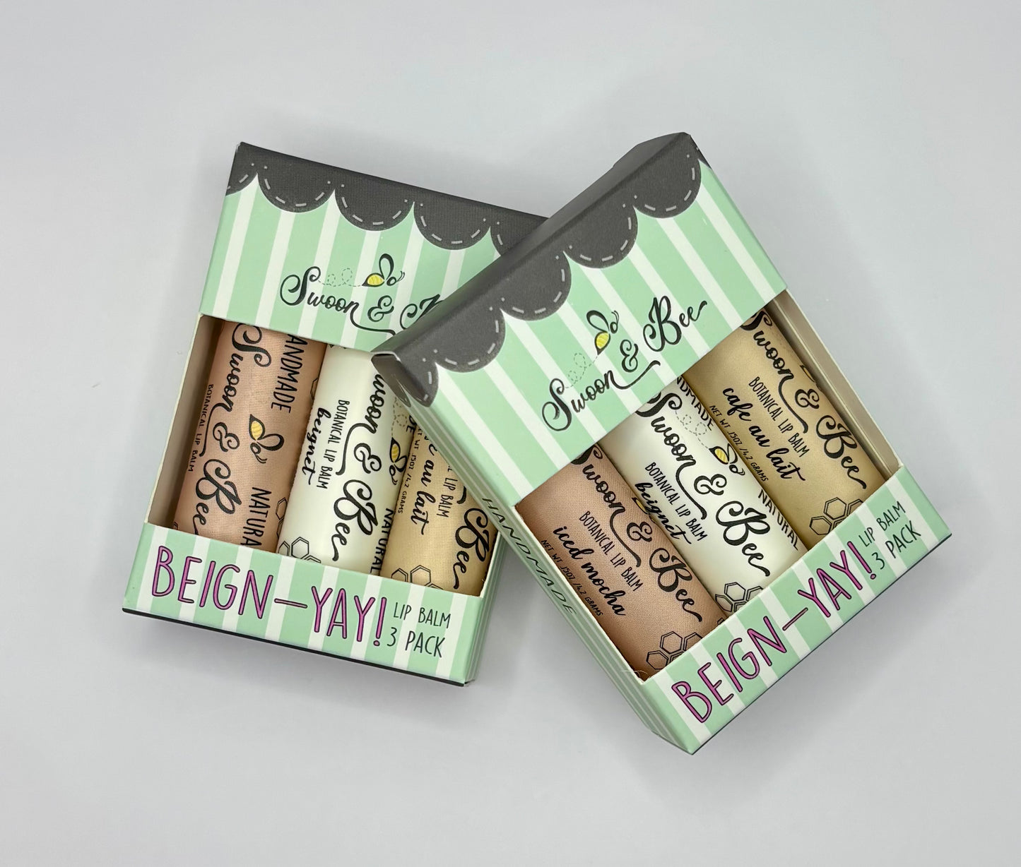 Beignet Lip Balm 3 Pack Box