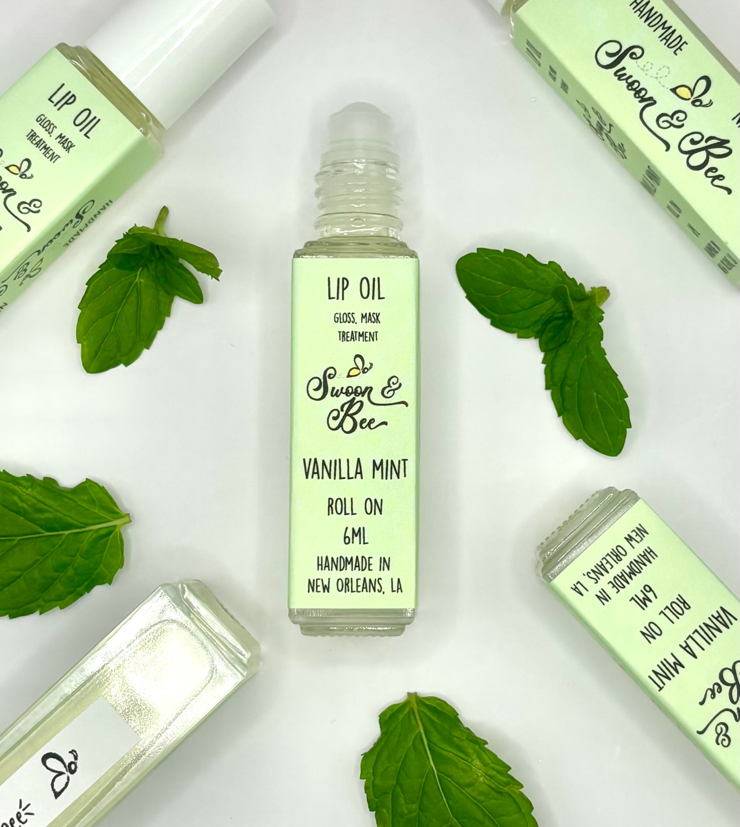 Organic Lip Oil, Vanilla Mint