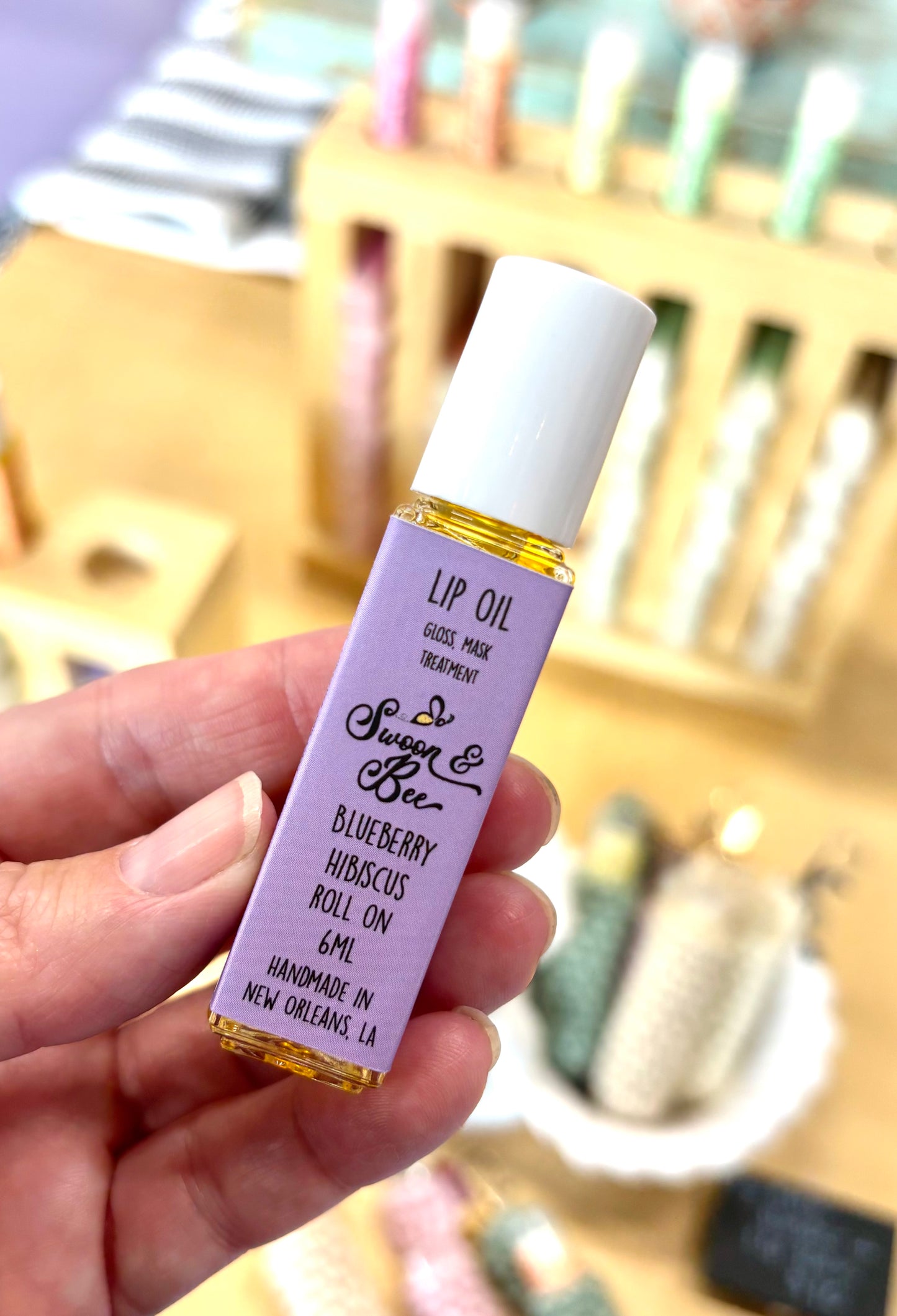 Organic Lip Oil, Blueberry Hibiscus