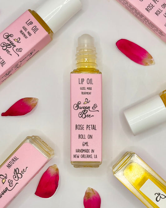 Organic Lip Oil, Rose Petal